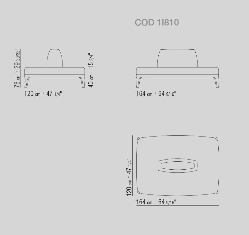 Dragonfly bench 164 x 120x H 76 cm
