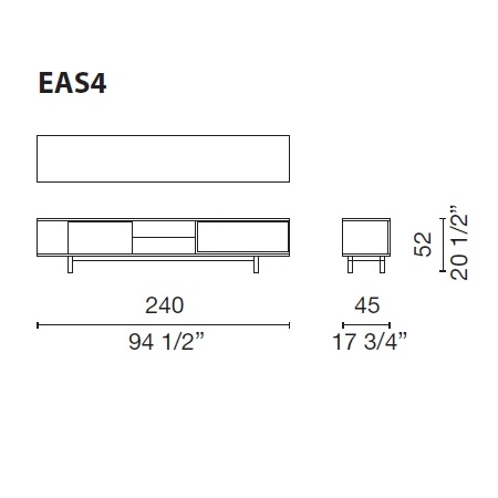 Easy_ 240 x 45 x H 52 cm (EAS4)