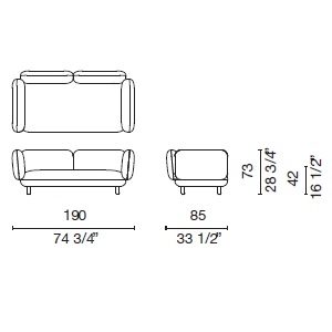 Hobo C_ 190 x 85 x H 73 cm (HOB40)