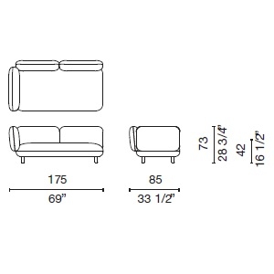 Hobo C_ 175 x 85 x H 73 cm (HOB41)
