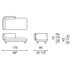 Hobo C_ 175 x 85 x H 73 cm (HOB43)