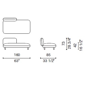 Hobo C_ 160 x 85 x H 73 cm (HOB45)