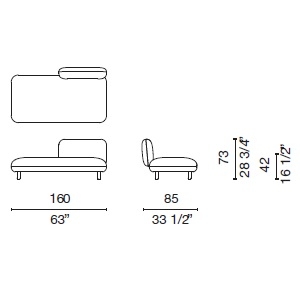 Hobo C_ 160 x 85 x H 73 cm (HOB46)