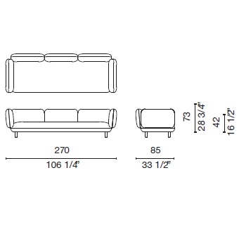Hobo C_ 270 x 85 x H 73 cm (HOB50)