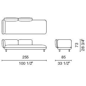 Hobo C_ 255 x 85 x H 73 cm (HOB51)