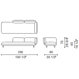 Hobo C_ 255 x 85 x H 73 cm (HOB52)