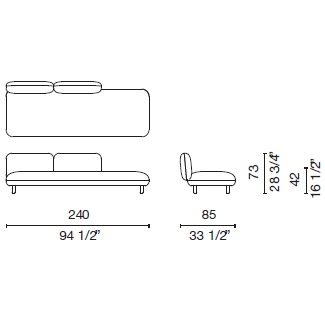 Hobo C_ 240 x 85 x H 73 cm (HOB53)