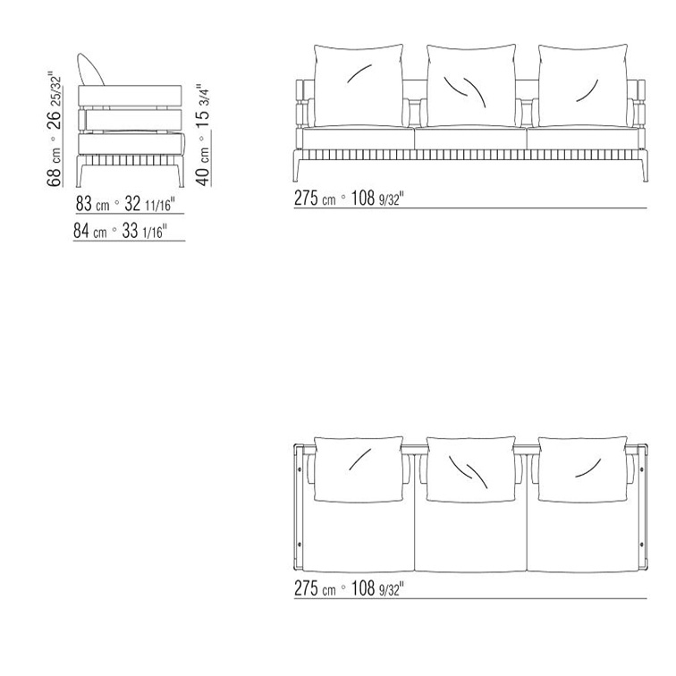 Ansel 275 x 84 x H 68 cm