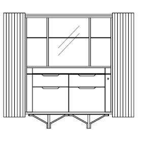 85002_ Bar 132 x 53 x H 160 cm