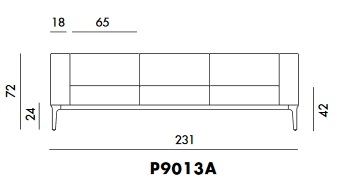 P9013A_ 231 x 80 x H 72 cm