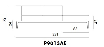 P9013AE_ 231 x 80 x H 72 cm