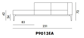 P9013EA_ 231 x 80 x H 72 cm