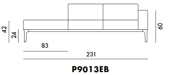 P9013EB_ 231 x 80 x H 60 cm