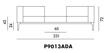 P9013ADA_ 231 x 80 x H 72 cm