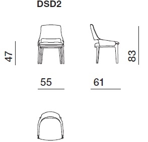 DSD2_ 55 x 61 x H 83 cm ( Open backrest )