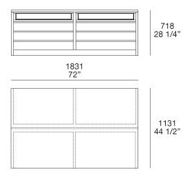 183.1 x 113.1 x H 71.8 cm