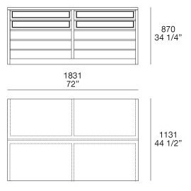 183.1 x 113.1 x H 87 cm