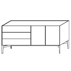 MA226B_ 181.6 x 50.1 x H 87.2 cm