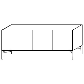 MA22HA_ 211.6 x 50.1 x H 87.2 cm