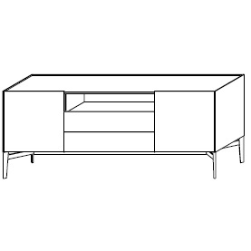 MA22HB_ 211.6 x 50.1 x H 87.2 cm