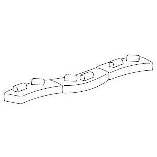 Orlando 2_ 840 x 179 x H 31/62 cm (3xB77R+6xB77E)