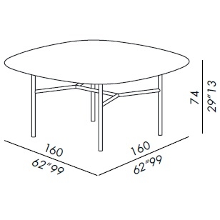 Hubert_ 160-TP_ 160 x 160 x H 74 cm