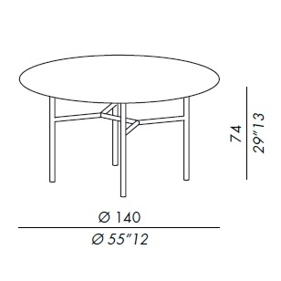 Hubert_ 140R-TP_ Ø 140 cm x H 74 cm