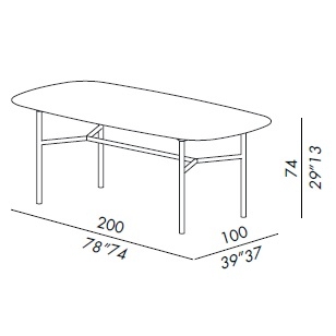 Hubert_ BISCUIT 100200-TP_ 200 x 100 x H 74 cm
