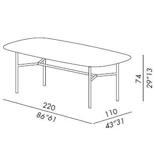 Hubert_ BISCUIT 110220-TP_ 220 x 110 x H 74 cm
