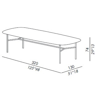 Hubert_ BISCUIT 130320-TP_ 320 x 130 x H 74 cm